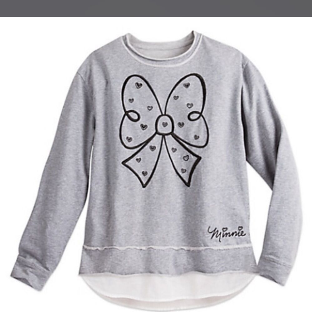 Ladies Disney Parks Brand Minnie‎ Bow Sweatshirt S
